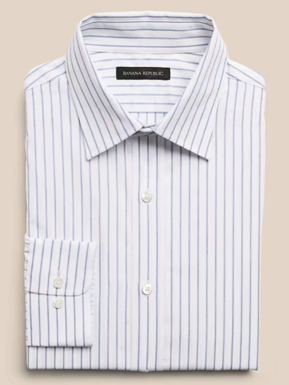 Banana Republic Men’s Vertical Multistripe Cotton Dress Shirt Size Large